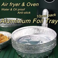 ALUMINIUM FOIL TRAY 10 pcs - High temperature resistance / Thickened tin foil / air fryer / tin foil tray / baking paper / air fry oven microwave oven / bbq