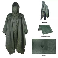 Multipurpose Green Army & Camouflage poncho /fly/ground/Rin cort