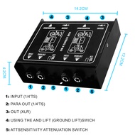 กล่องแปลงสัญญาณเสียง DI-Box ช่องเดียว สมดุล และไม่สมดุล พร้อมอินเตอร์เฟส XLR TRS สําหรับกีตาร์ไฟฟ้า