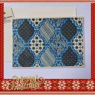 10 Card Christmas Greetings|X'mas GREETING CARD|Merry CHRISTMAS CARD|Gift CARD|Batik CARD SIDOLUHUR MOTIF Blue Christmas And New Year CARD