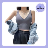 JOYSHOP Tanktop Sports Bra Wireless Gym Push Up Sports Bra Elastic MaterialWanita BR856