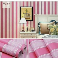 Pink Striped Wallpaper 9m to 10m x 45cm