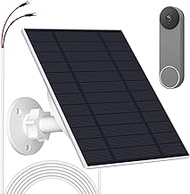 Solar Panel for Google Nest Doorbell,5W Solar Panel Charging with U Shape Port,IP66 Waterproof Google Nest Doorbell Solar Charger with 9.8ft Charging Cable &amp; 360°Adjustable Mounting