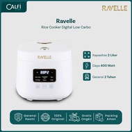 RAVELLE Rice Cooker Digital Low Carbo 0.8 Liter Rice (2 Liter) - Low Watt Rice Cooker (Stainless Ste