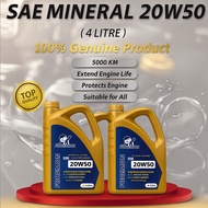 MINYAK HITAM ENJIN KERETA SAE 20W50 4L MINERAL (Proton Perodua Toyota Honda etc)