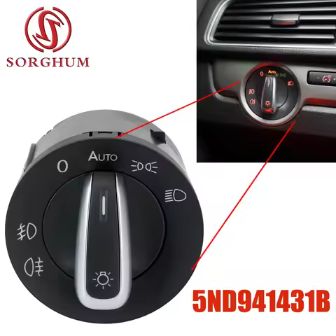 SORGHUM Car Headlight Switch Fog Lights Control For VW Passat B6 B7 Golf Jetta MK6 MK5 Tiguan Caddy 