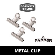 [DOSSVETT] PAPPER Chrome Metal Round Clip / Stainless Steel Paper Clip / File Clamps Round Clip / Bu