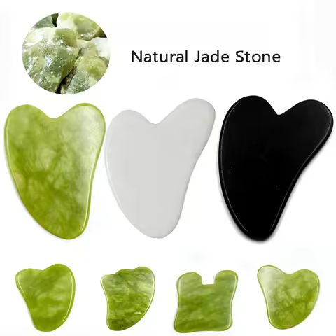 Gua Sha Massage Natural Stone Jade Gua Sha Masajeador Facial Board Acupoint Eye Care SPA Massager To