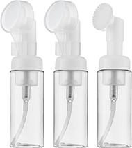 2oz Foam Bottle (3PCS) with Brush, Empty Foaming Pump Dispenser for Hand Soap, Lash Cleanser, Shampo