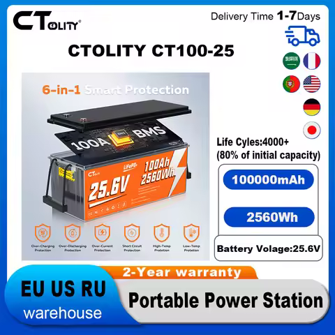 CTOLITY CT100-25 2056Wh 100000mAh Portable Mobile Power Station Solar Generator Lifepo4 Battery Ener