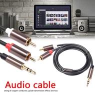 Kabel 3.5mm Male ke 2 RCA Male HiFi Cable 2 Meter Konektor Connector Kabel Sambungan Penghubung Smar
