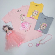 JM38 Girls' T-shirt T-shirt Short Sleeve Screen Printing Ballet Lets We Dance Ballet Girl (6 - 14 Ye