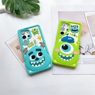 Cute 3D Cartoon Monsters Sulley Mike Cover For Samsung Galaxy S24 Ultra S23 Ultra S21 FE A30S A50 A5