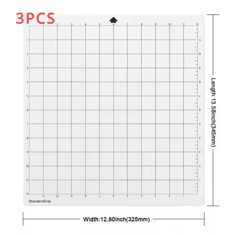 3Pcs StandardGrip Cutting Mat for Silhouette Cameo 4/3/2/1(Sizes: 12inX12in) Portable Replacement Ca