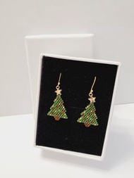聖誕禮物Christmas tree日本miyuki串珠聖誕樹耳環 (現貨包郵)