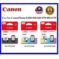CANON PG47 PG-47 PG47BK (BLACK), CL57 CL-57 CL57CL & CL57S CL-57S CL57CL (COLOUR) INK CARTRIDGE