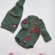 新生男孩服裝-男嬰連身睡帽，新生男孩照片服裝，照片