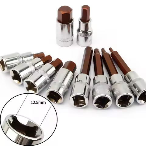 1/2 Hex Bit Socket 1Pcs S2 Hexgon Bits Adapter Allen Key for Torque Spanner Ratchet Socket Wrench H4