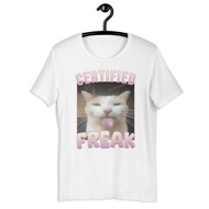 Certified Freak Funny Cat Meme T-Shirt Gift For Him And Her Offensive Memes Shirt Cat Meme Tshirt Ir