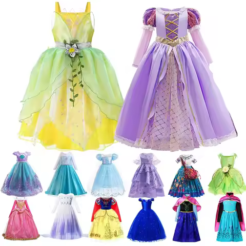 Beautiful and Cheap Princess Dress for Girls Birthday Party Kids Costume Moano Cosplay Halloween Gow