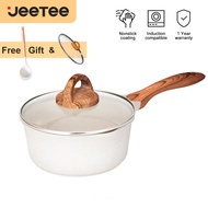 JEETEE White Granite Non Stick Sauce Pan Milk Pan kitchen Instant noodle pot Suitable For Induction cooker &amp; Gas stove 18/20CM