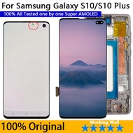 Original S10 Plus G975F Touch Screen Digitizer Replacement, LCD Display, Flaw and Touch Screen, For