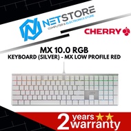 CHERRY MX 10.0 RGB GAMING KEYBOARD (SILVER) - MX LOW PROFILE RED - G8A‐25000LYAEU‐2