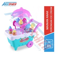 Mini Ice Cream Cart Toy Accessories 1 Set [FI 501] Children's Ice Cream Candy Push Cart Toy Ice Crea