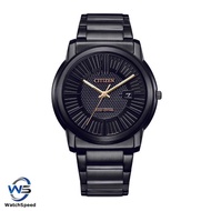 Citizen Eco-Drive AW1217-83E AW1217 Full Black Stainless Steel Analog Men's Dress Watch