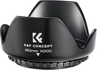 K&F CONCEPT 52mm Tulip Flower Lens Hood for D3300 D3200 D3100 D5500 D5300 D5200 D5100 DSLR Cameras w