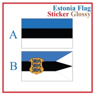 Estonia Flag Sticker Rectangle Postcard / Stiker Pelekat Poskad Bendera Estonia