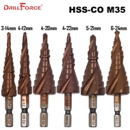 HSS M35 5% โคบอลต์หัวสว่านบิต HSSCO ความเร็วสูงกรวยเหล็ก Hex Shank ดอกสว่านชุดเครื่องมือที่เจาะรูไม้
