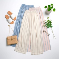 RUN.CO Women's Striped Flowy Culottes Rayon Viscose Striped Pants