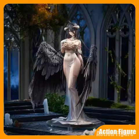In Stock Gk Statue 27cm Overlord Albedo Pure White Devil Girl Figurine Model Collection Desktop Orna