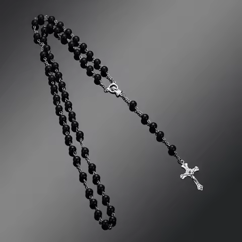 Fashion Vintage Cross Necklace Rosary Beads Chain Jesus Crucifix Virgin Mary Pendant Chain Jewelry N