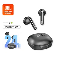 【3 Months Warranty】JBL T280TWS X2 True Wireless Bluetooth Headphones In-Ear Music Headphones Support Call Noise Cancellation Sports Waterproof Earbuds for IOS/Android/Ipad Built-in Microphone JBL Bluetooth Earbuds