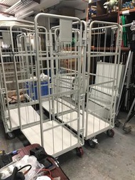 全新 鋼製 物流籠車 儲物架 手推車 帶輪 小籠車 冇門 兩層板 600x800mmx高1700 全新