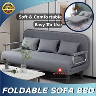 Sofa bed Foldable Sofabed Katil Lipat Folding Bed Single Double Lazy Sofa recliner Folding 1 2 seater with pillow