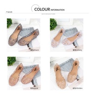 Summer Women's Shoes Beach Flat Bird Nest Hole Shoes Plastic Crystal Jelly Shoes Hollow Mesh Sandals Mother Single Shoes