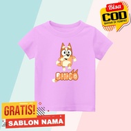 CHILDREN'S T-SHIRT WITH BINGO BLUEY CHARACTER MOTIF