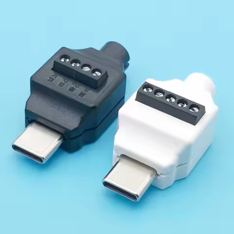 1pc USB Type C Solderless Data Cable Repair Fast Charging Plug 4P 5P DIY Type-C Solderless Plug USB 