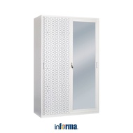 Informa New Hexa Lemari Pakaian Pintu Geser - Putih Wardrobe Storage Kabinet Tempat Simpan Baju Lema