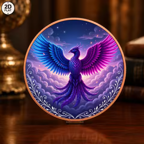 1pc 1oz .999 Fine Copper Fantasy Phoenix Challenge Coin Color Print Phoenix in Starry Sky Collectibl