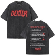 230G欧码纯棉Dexter Morgan Harry's Code Vintage Washed T-shir