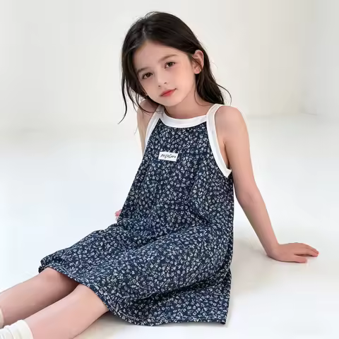 Summer Girls Dress Kids Sleeveless Baby Girl Nightdress Kids Pyjamas Nightgowns Vestidos Sundress Pr