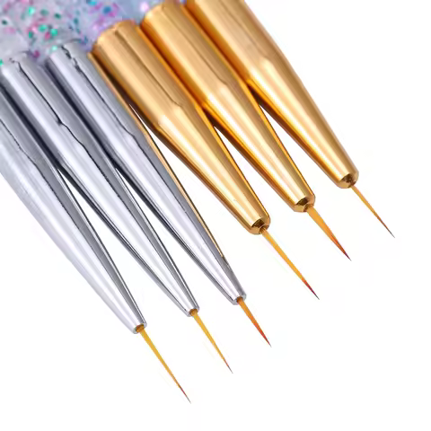 3Pcs Acrylic Nail Art Liner Brush Set 3D Tips Manicure French Stripe Ultra-thin Line Drawing Pen UV 