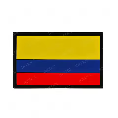 Columbia Flag Embroidered Patches Colombia Colombian Flags PVC Rubber Appliqued Armband Patch For Cl