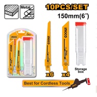 INGCO - RSB1002 -Set of 10 saber saw blades 150mm(6")