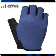 【新瑞興單車館】SHIMANO AIRWAY 男款半指手套 藍色 #SU3249