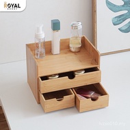 Korea Korea Three Drawer Design Storage Box Desktop Cosmetics Bamboo Compartment Storage Box Locker 